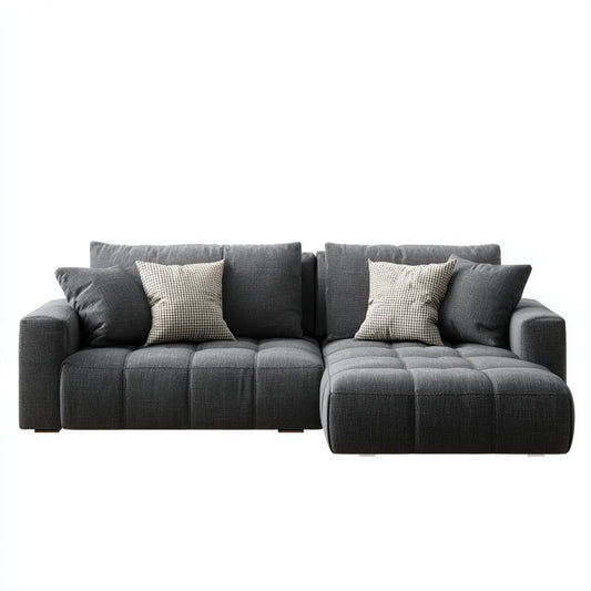 Canapé d'angle droit 4 places gris anthracite 290 x 160 x 85 cm en polyester