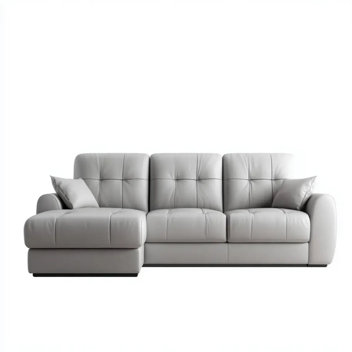 Canapé d'angle gauche 4 places gris clair 285 x 160 x 88 cm en similicuir PU forme L